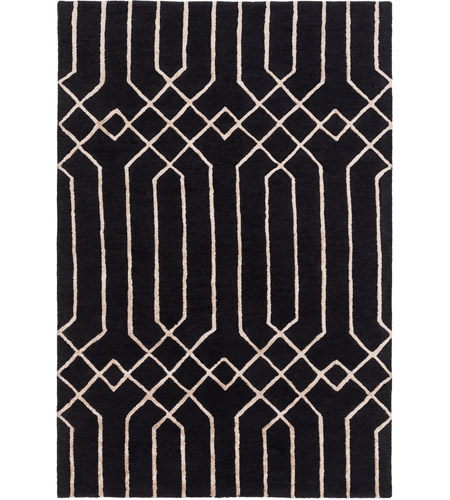 Surya SKL2019-576 Skyline 90 X 60 inch Black and Neutral Area Rug, Viscose and Wool