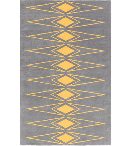 Surya SLB6820-810 Solid Bold 120 X 96 inch Gray and Yellow Area Rug, Wool