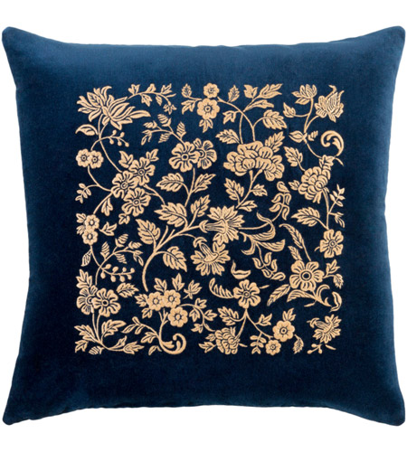 Surya SMI001-1818D Smithsonian 18 X 18 inch Navy and Butter Throw Pillow photo