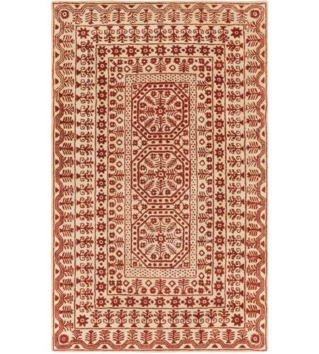 Surya SMI2156-23 Smithsonian 36 X 24 inch Red and Neutral Area Rug, Wool