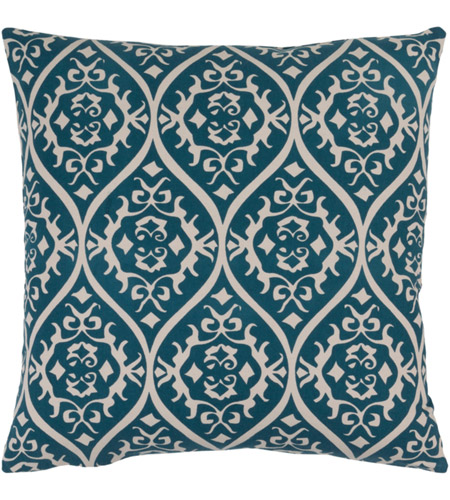 Surya SMS001-2020P Somerset 20 X 20 inch Bright Blue and Ivory Throw Pillow sms001.jpg
