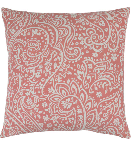 Surya SMS027-2222D Somerset 22 X 22 inch Rose and Cream Throw Pillow