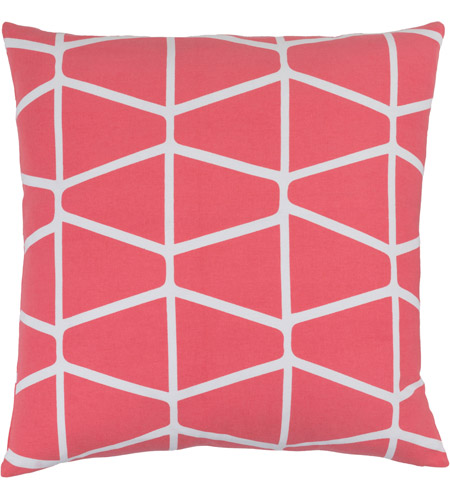 Surya SMS029-1818D Somerset 18 X 18 inch Bright Pink and White Throw Pillow