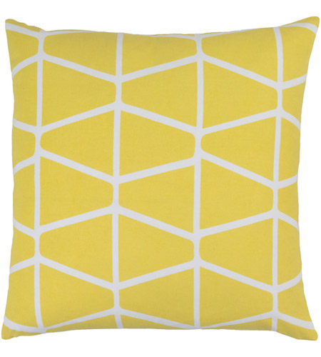 Surya SMS030-2020P Somerset 20 X 20 inch Bright Yellow and White Throw Pillow
