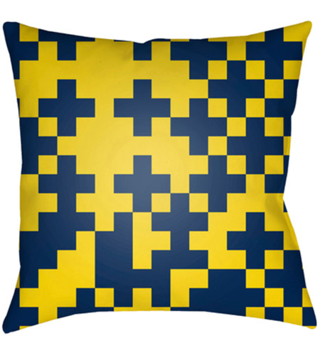 Surya SN005-2222 Scandanavian 22 X 22 inch Bright Yellow and Dark Blue Outdoor Throw Pillow photo