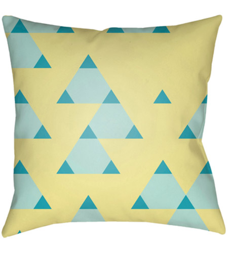 Surya SN010-1818 Scandanavian 18 X 18 inch Yellow and Blue Outdoor Throw Pillow