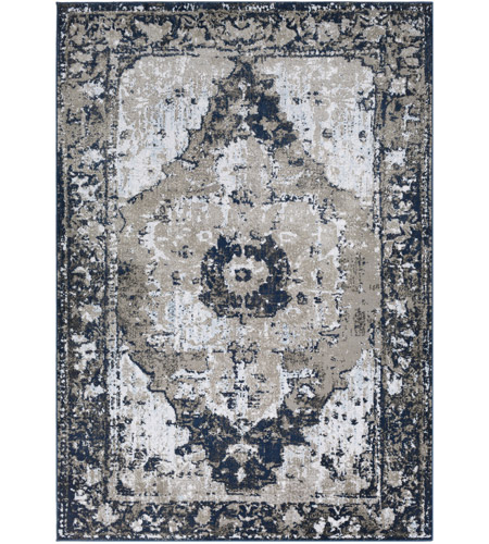 Surya SOI2305-23 Soleil 36 X 24 inch Navy/Medium Gray/Taupe/White/Pale Blue/Light Gray Rugs, Rectangle