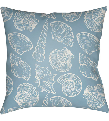 Surya SOL034-2020 Shells III 20 X 20 inch Blue and White Outdoor Throw Pillow