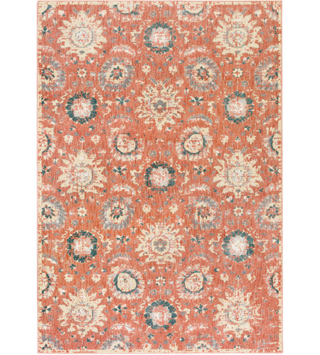 Surya SRE1002-5373 Serene 87 X 63 inch Pink and Neutral Area Rug, Polyester and Polypropylene photo