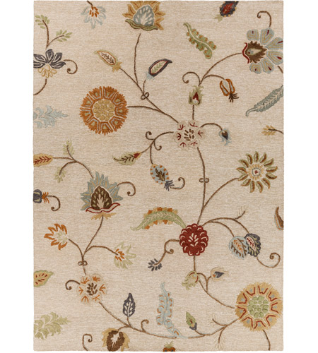 Surya SRT2002-811 Sprout 132 X 96 inch Taupe/Camel/Dark Green Rugs, Wool and Viscose