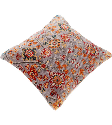 Surya SVA001-2727 Savona 27 X 27 inch Beige/Bright Red/Burnt Orange/Teal/Butter/Charcoal Pillow Cover, Square