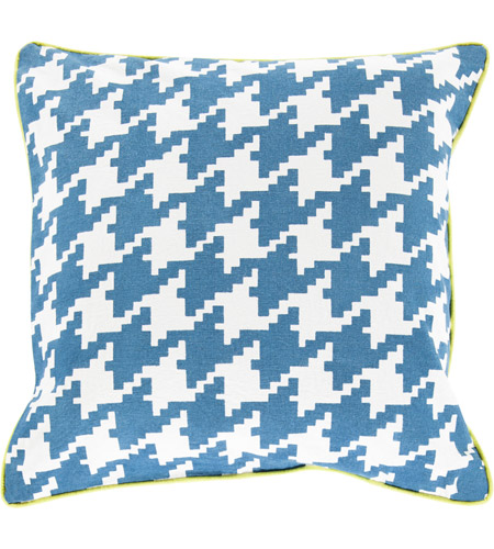 Surya SY035-2020D Houndstooth 20 inch Lime, Sky Blue, Cream Pillow Kit