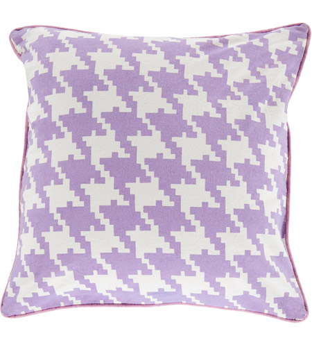 Surya SY036-2222P Houndstooth 22 inch Cream, Lilac, Bright Pink Pillow Kit