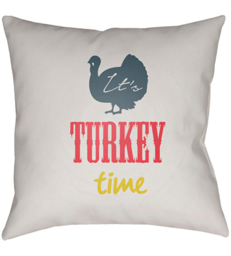 Surya TME003-2020 Its Turkey Time 20 X 20 inch White and Blue Outdoor Throw Pillow tme003.jpg