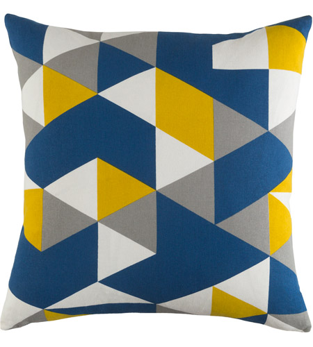 Surya TRUD7145-1818P Trudy 18 X 18 inch Dark Blue/Bright Yellow/Medium Gray/White Pillow Kit, Square photo