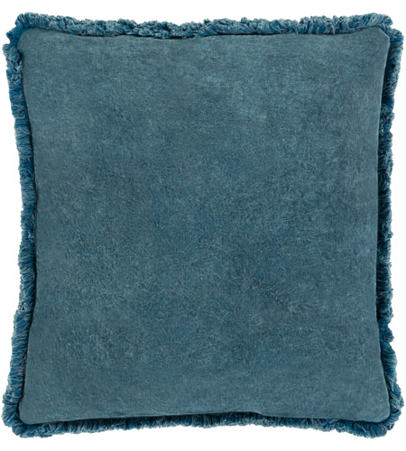 Surya WCV002-2020P Washed Cotton Velvet 20 X 20 inch Denim Pillow Kit, Square