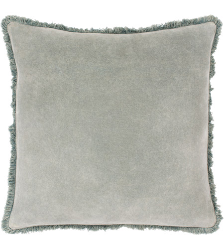 Surya WCV005-2222P Washed Cotton Velvet 22 X 22 inch Sea Foam Pillow Kit, Square photo