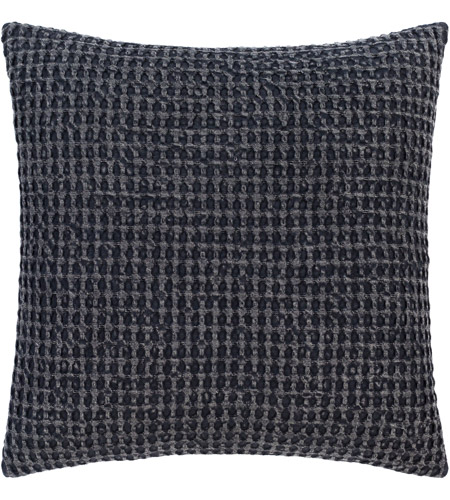 Surya WFL004-2222D Waffle 22 X 22 inch Black Pillow Kit, Square