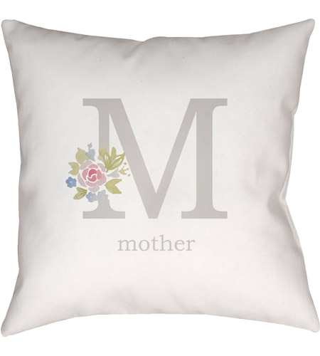 Surya WMOM011-2020 Mother 20 X 20 inch Neutral and Grey Outdoor Throw Pillow photo