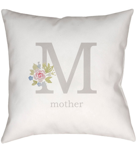 Surya WMOM011-2020 Mother 20 X 20 inch Neutral and Grey Outdoor Throw Pillow wmom011.jpg