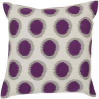 Surya AR089-2020D Ikat Dots 20 inch Bright Purple, Medium Gray, Cream Pillow Kit thumb