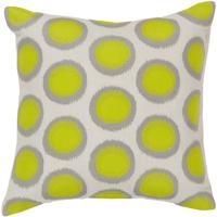 Surya AR091-2222P Ikat Dots 22 inch Lime, Cream, Charcoal Pillow Kit photo thumbnail
