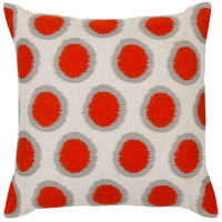 Surya AR092-2222P Ikat Dots 22 inch Cream, Bright Orange, Medium Gray Pillow Kit photo thumbnail