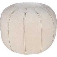 Surya CVPF010-202014R Cotton Velvet Khaki Pouf, Round thumb