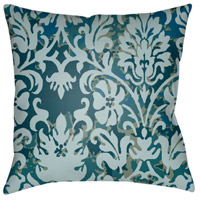 Surya DK003-1818 Moody Damask 18 X 18 inch Green and Blue Outdoor Throw Pillow thumb
