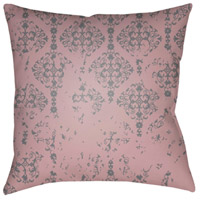 Surya DK009-2020 Moody Damask 20 X 20 inch Pink and Grey Outdoor Throw Pillow thumb