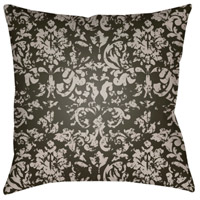 Surya DK032-2020 Moody Damask 20 X 20 inch Grey and Black Outdoor Throw Pillow thumb