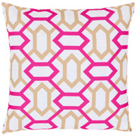 Surya FF045-2222P Zoe 22 inch White, Tan, Bright Pink Pillow Kit photo thumbnail