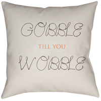 Surya GOBBLE004-2020 Gobble Till You Wobble 20 X 20 inch White and Brown Outdoor Throw Pillow photo thumbnail