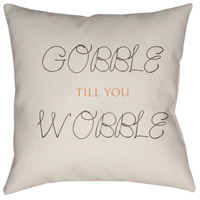 Surya GOBBLE004-2020 Gobble Till You Wobble 20 X 20 inch White and Brown Outdoor Throw Pillow alternative photo thumbnail