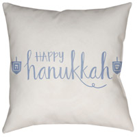 Surya HDY029-2020 Happy Hannukah 20 X 20 inch White and Blue Outdoor Throw Pillow alternative photo thumbnail