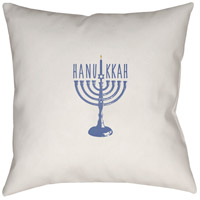 Surya HDY054-1818 Hanukkah Menorah 18 X 18 inch White and Blue Outdoor Throw Pillow photo thumbnail