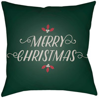Surya HDY069-1818 Merry Christmas I 18 X 18 inch Green and White Outdoor Throw Pillow thumb