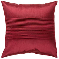Surya HH026-2222D Solid Pleated 22 X 22 inch Garnet Pillow Kit thumb
