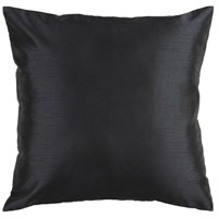 Surya HH037-2222P Solid Luxe 22 X 22 inch Black Pillow Kit thumb