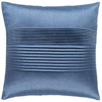 Surya HH133-2222P Solid Pleated 22 X 22 inch Denim Pillow Kit, Square thumb