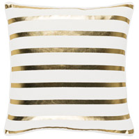 Surya HOLI7249-1818 Holiday 18 X 18 inch Ivory/Metallic - Gold Pillow Cover, Square thumb
