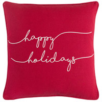 Surya HOLI7268-1818D Holiday 18 X 18 inch Bright Red Pillow Kit, Square photo thumbnail