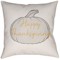 Surya HPY001-2020 Happy Thanksgiving 20 X 20 inch White and Grey Outdoor Throw Pillow photo thumbnail