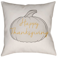 Surya HPY001-2020 Happy Thanksgiving 20 X 20 inch White and Grey Outdoor Throw Pillow hpy001.jpg thumb