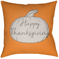 Surya HPY002-1818 Happy Thanksgiving 18 X 18 inch Orange and Grey Outdoor Throw Pillow photo thumbnail