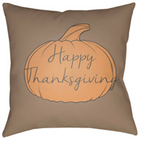 Surya HPY003-2020 Happy Thanksgiving 20 X 20 inch Grey and Orange Outdoor Throw Pillow hpy003.jpg thumb