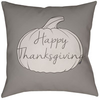 Surya HPY005-1818 Happy Thanksgiving 18 X 18 inch Grey Outdoor Throw Pillow photo thumbnail