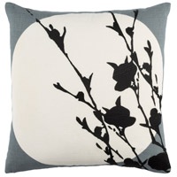 Surya HR001-2020D Harvest Moon 20 X 20 inch Charcoal and Cream Throw Pillow thumb
