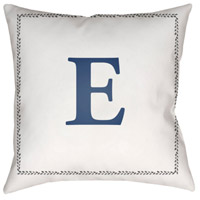 Surya INT005-2020 Initials 20 X 20 inch White and Blue Outdoor Throw Pillow int005.jpg thumb