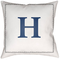 Surya INT008-2020 Initials 20 X 20 inch White and Blue Outdoor Throw Pillow thumb